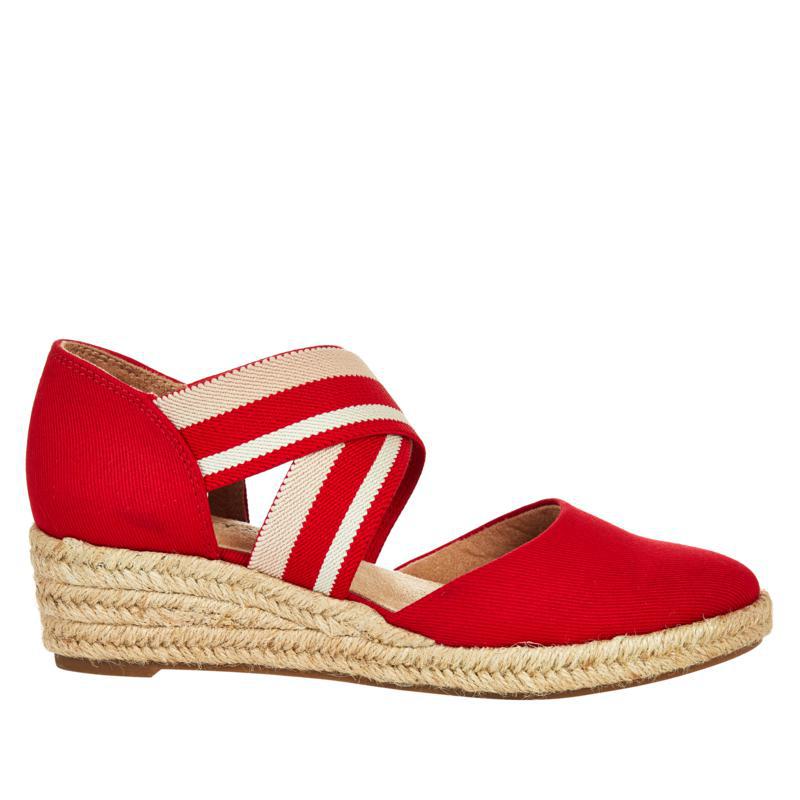 TANBARA | Damen Espadrille-Keilsandaletten mit Kreuzriemen