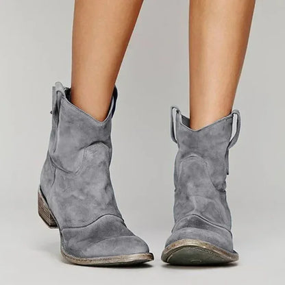 TANBARA | Damen Cowboy-Stiefeletten aus Wildleder