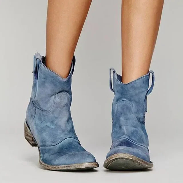 TANBARA | Damen Cowboy-Stiefeletten aus Wildleder