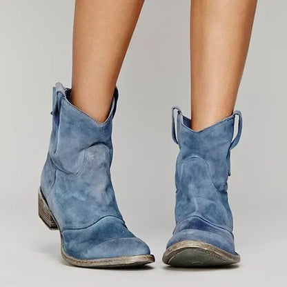 TANBARA | Damen Cowboy-Stiefeletten aus Wildleder