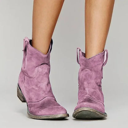 TANBARA | Damen Cowboy-Stiefeletten aus Wildleder