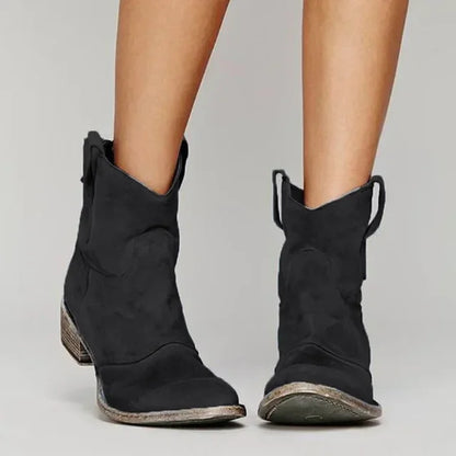 TANBARA | Damen Cowboy-Stiefeletten aus Wildleder