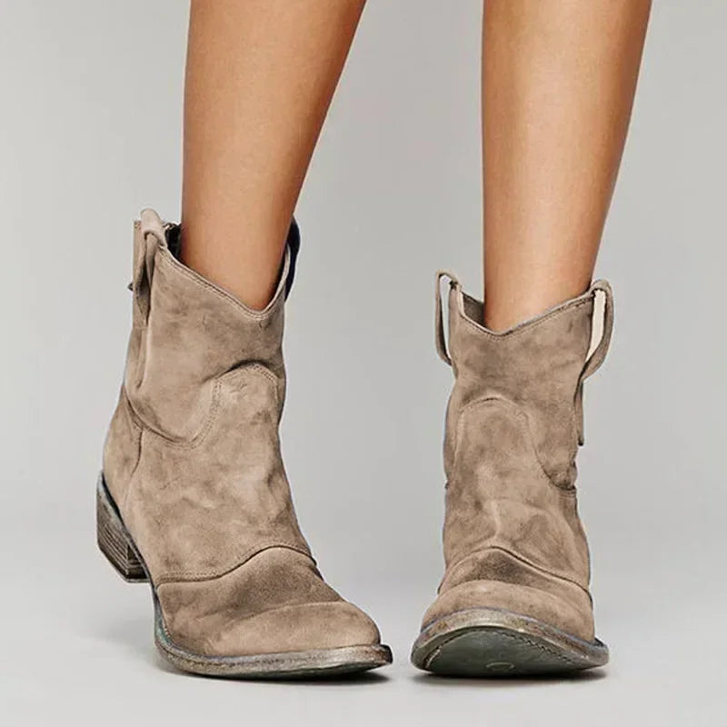 TANBARA | Damen Cowboy-Stiefeletten aus Wildleder