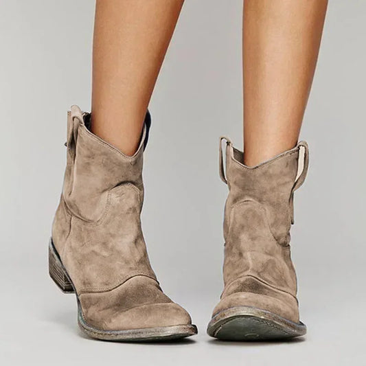 TANBARA | Damen Cowboy-Stiefeletten aus Wildleder
